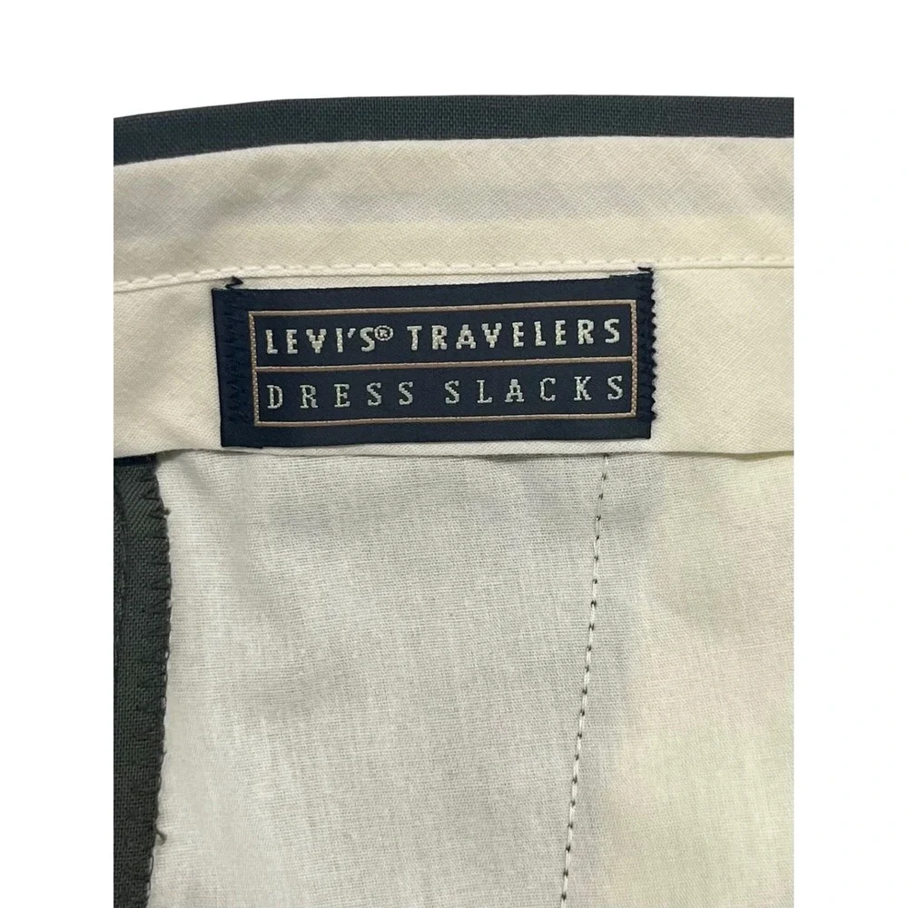 vtg 90s Levis 36x32 Olive Green Dress Pants Trousers High Waisted Pleated USA